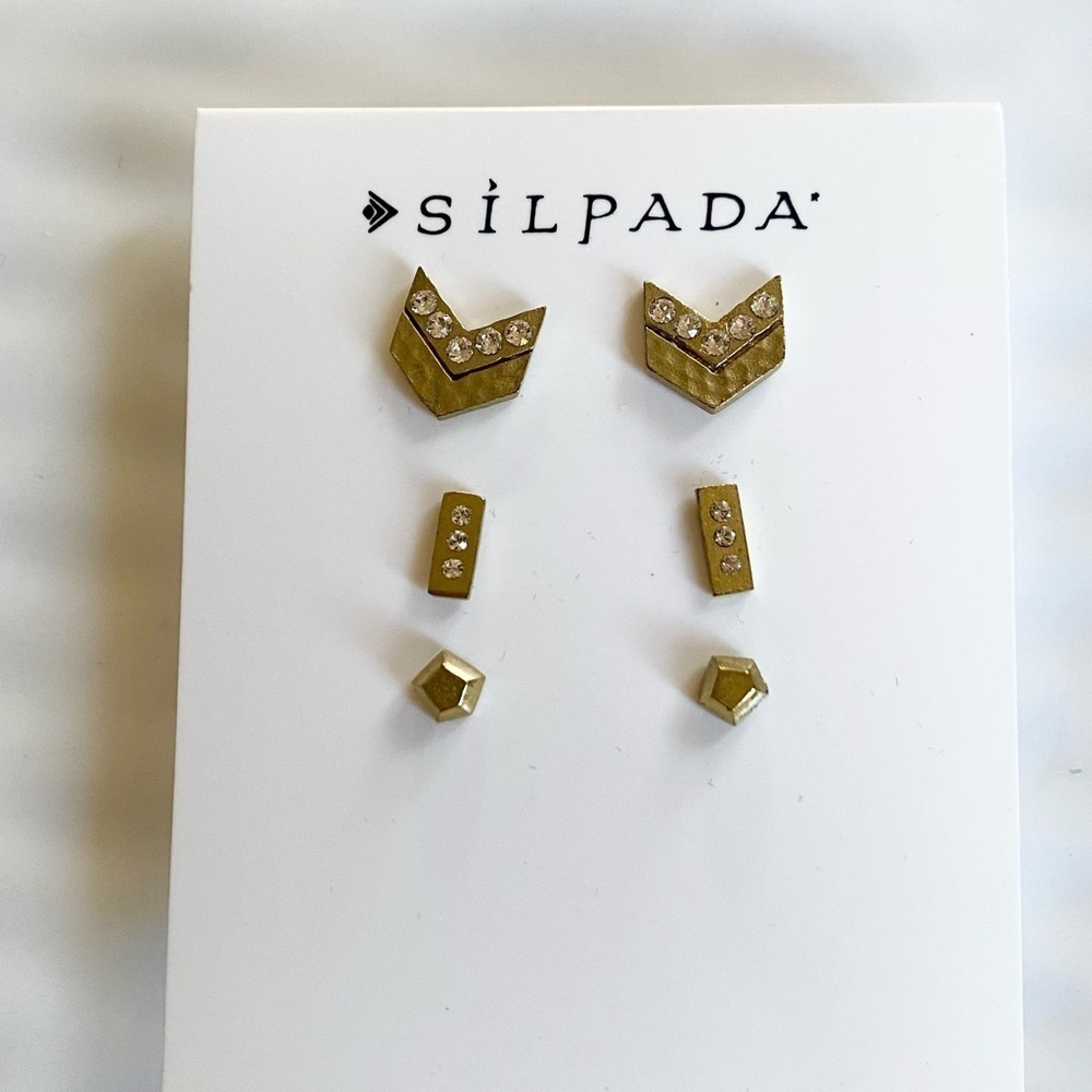 Silpada KR Gold and CZ Earring
